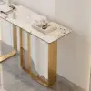 1200mmW Modern Sintered Stone Console Table with Gold Stainless Steel Frame