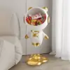 Astronaut Resin Figurine Gold Floating Side Table with Storage