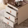 Chanor Modern Champagne Walk in Closet Island 6 Drawers Dresser & Chest Jewellery Storage