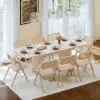 Japandi 140 - 220 cm Extendable Whitewash Dining Table, Seats 4-8