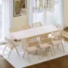 Japandi 140 - 220 cm Extendable Whitewash Dining Table, Seats 4-8