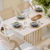 Japandi 140 - 220 cm Extendable Whitewash Dining Table, Seats 4-8