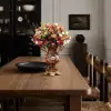European Artificial Vintage Flower Arrangement Vase Set Golden Resin Vase Fake Flower