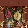 European Artificial Vintage Flower Arrangement Vase Set Golden Resin Vase Fake Flower