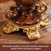 European Artificial Vintage Flower Arrangement Vase Set Golden Resin Vase Fake Flower