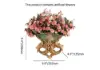 European Style Luxury Wall Hanging Carved Gold Artificial Flowers in Vase