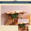 European Style Luxury Wall Hanging Carved Gold Artificial Flowers in Vase