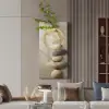 31.5" LED Wall Art Japandi Abstract Geometric Acrylic Stone Shape Decor USB Lighting