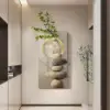 31.5" LED Wall Art Japandi Abstract Geometric Acrylic Stone Shape Decor USB Lighting