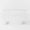 Savea 100 cm Rectangular Clear Tempered Glass Writing Desk with Acrylic Base