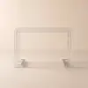 Savea 100 cm Rectangular Clear Tempered Glass Writing Desk with Acrylic Base