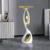Art Figurine Resin Gold Side Table with Tray Top