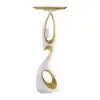 Art Figurine Resin Gold Side Table with Tray Top