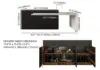 Modern 205 - 270 cm Extendable Marble Pattern Kitchen Island with Doors & Drawers, White & Black