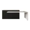 Modern 205 - 270 cm Extendable Marble Pattern Kitchen Island with Doors & Drawers, White & Black
