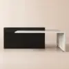 Modern 205 - 270 cm Extendable Marble Pattern Kitchen Island with Doors & Drawers, White & Black
