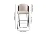 Linenic Black PU Leather Bar Stool with Upholstered, 1 Piece