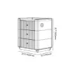 Vallux White Leather 3-Drawer Nightstand with Sintered Stone Top and USB Port