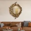 740mm Traditional Peacock Wall Mirror Abstract Resin Decor Art Living Room in Bronze