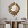 740mm Traditional Peacock Wall Mirror Abstract Resin Decor Art Living Room in Bronze