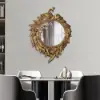 740mm Traditional Peacock Wall Mirror Abstract Resin Decor Art Living Room in Bronze