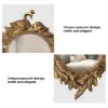 740mm Traditional Peacock Wall Mirror Abstract Resin Decor Art Living Room in Bronze