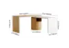 Modern 152 cm L-Shaped White & Natural Office Desk with Drawers, Rotating Design
