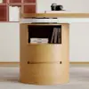Modern 152 cm L-Shaped White & Natural Office Desk with Drawers, Rotating Design