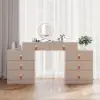 Chanor Retractable Champagne Makeup Vanity Closet Island with Glass Top – AUD-H0893