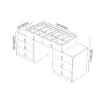 Chanor Retractable Champagne Makeup Vanity Closet Island with Glass Top – AUD-H0893