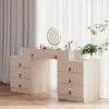 Chanor Retractable Champagne Makeup Vanity Closet Island with Glass Top – AUD-H0893