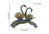 360mm Blue & Gold Simulation Couple Swan Sculpture Art Ornament Table Statue Decor