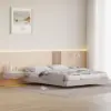 Beige Corduroy Floating Nightstand with Charging Station and Light