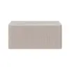 Beige Corduroy Floating Nightstand with Charging Station and Light
