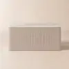 Beige Corduroy Floating Nightstand with Charging Station and Light