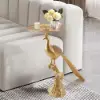 Peacock Figurine Art Deco Gold Side Table with Tray Top