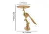 Peacock Figurine Art Deco Gold Side Table with Tray Top