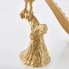 Peacock Figurine Art Deco Gold Side Table with Tray Top