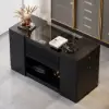 Picture of 153 cm Glass Top Black Dresser Walk-in Closet Island with Jewelry Storage