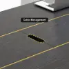 2400mm Modern Black Long Meeting Conference Table Rectangle Table Cable Management