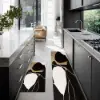 2PCS Abstract Gold&Black Diatom Mud Running Mat Non-slip Absorbent Kitchen Rug Set