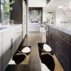 2PCS Abstract Gold&Black Diatom Mud Running Mat Non-slip Absorbent Kitchen Rug Set