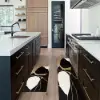 2PCS Abstract Gold&Black Diatom Mud Running Mat Non-slip Absorbent Kitchen Rug Set