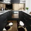 2PCS Abstract Gold&Black Diatom Mud Running Mat Non-slip Absorbent Kitchen Rug Set
