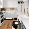 2PCS Abstract Gold&Black Diatom Mud Running Mat Non-slip Absorbent Kitchen Rug Set