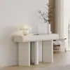 Humply 120 cm Modern Faux Leather Console Table with Storage Entryway Table