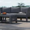 7-Piece Outdoor Aluminium & Rope Weave Modular Sectional Set in Dark Grey
