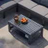 7-Piece Outdoor Aluminium & Rope Weave Modular Sectional Set in Dark Grey