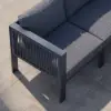 7-Piece Outdoor Aluminium & Rope Weave Modular Sectional Set in Dark Grey
