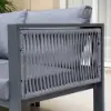 7-Piece Outdoor Aluminium & Rope Weave Modular Sectional Set in Dark Grey